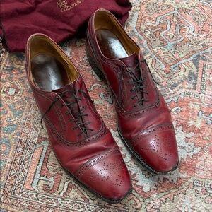 Allen Edmonds Burgundy Leather Brogue Oxfords